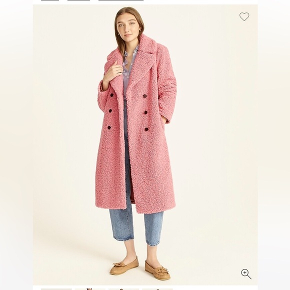 J. Crew Double Breasted Teddy Sherpa Topcoat NWOT SZ XL  BA523 Cream color - Picture 2 of 10